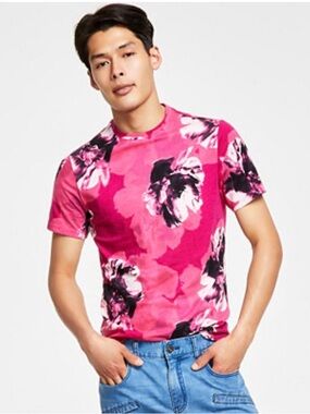 NWOT INC Floral Pink Men's Shirt